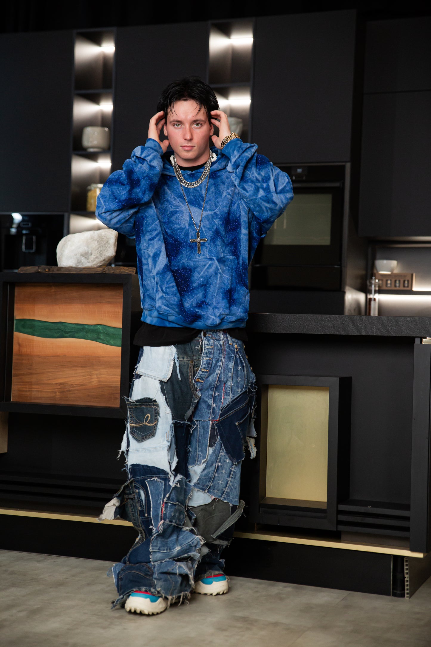 Sparkle blue hoodie