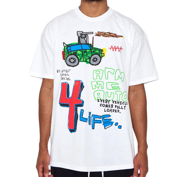 After School Special - Arm Me Auto - White - TShirt - Front - B2SS - Neds Melrose