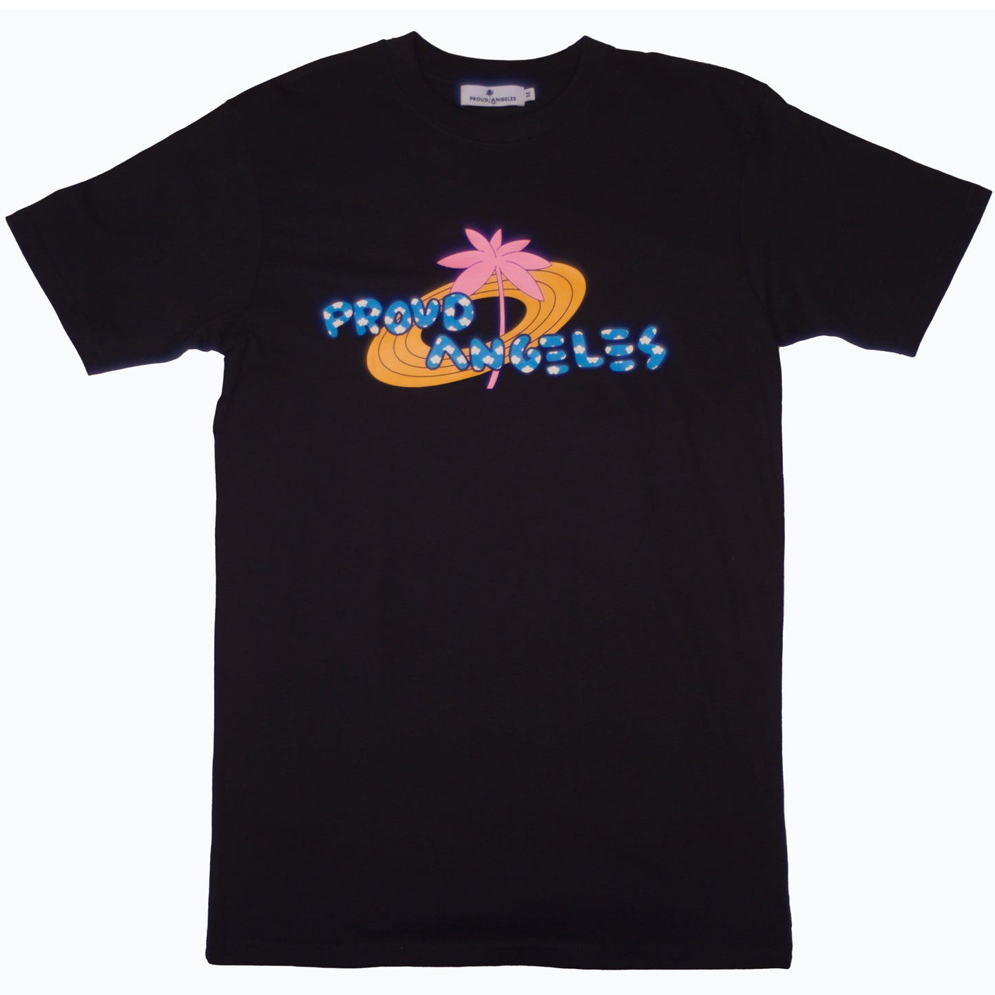Proud Angeles - Pink Palm - Black T