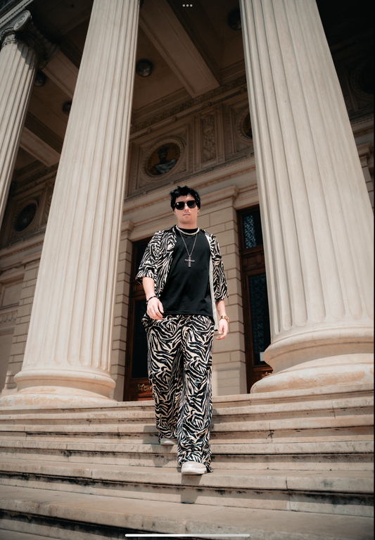 Zebra crystal pants
