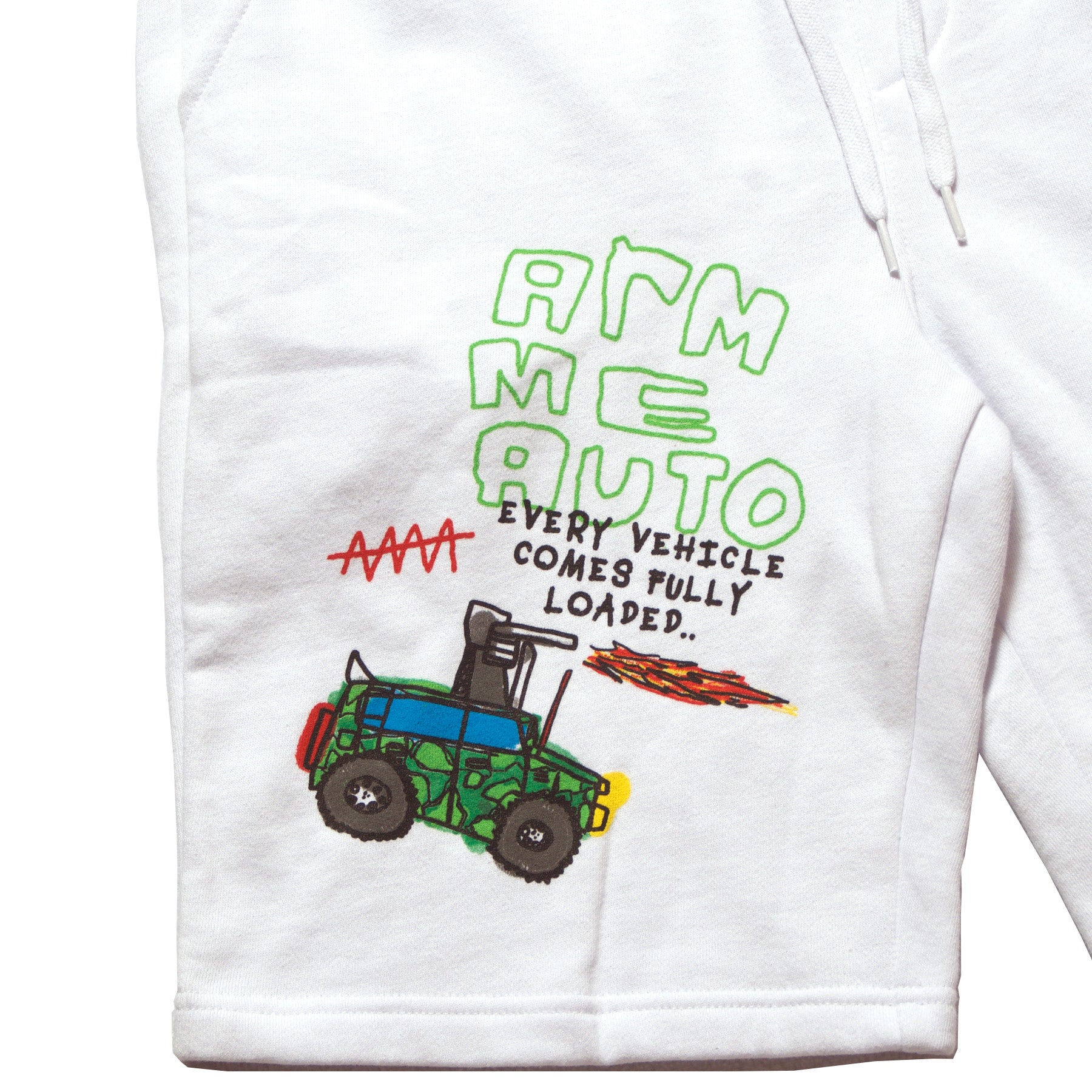 AfterSchoolSpecial - Arm Me Auto - Shorts - Front - White - B2SS - Neds Melrose