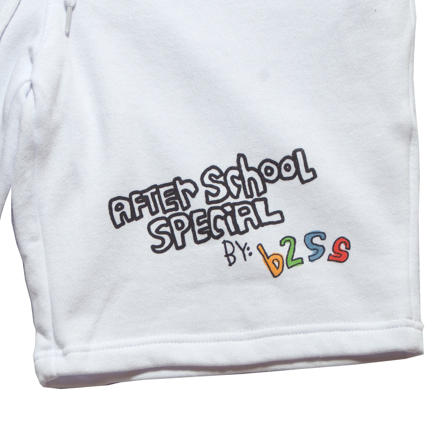 AfterSchoolSpecial - Go Outside - Shorts - Front - White - B2SS - Neds Melrose