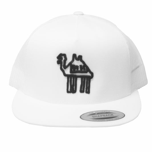 Neds Melrose - Prosperity - Hat - Flat Billed Trucker - Yupoong 6006 - Adjustable - White - Front