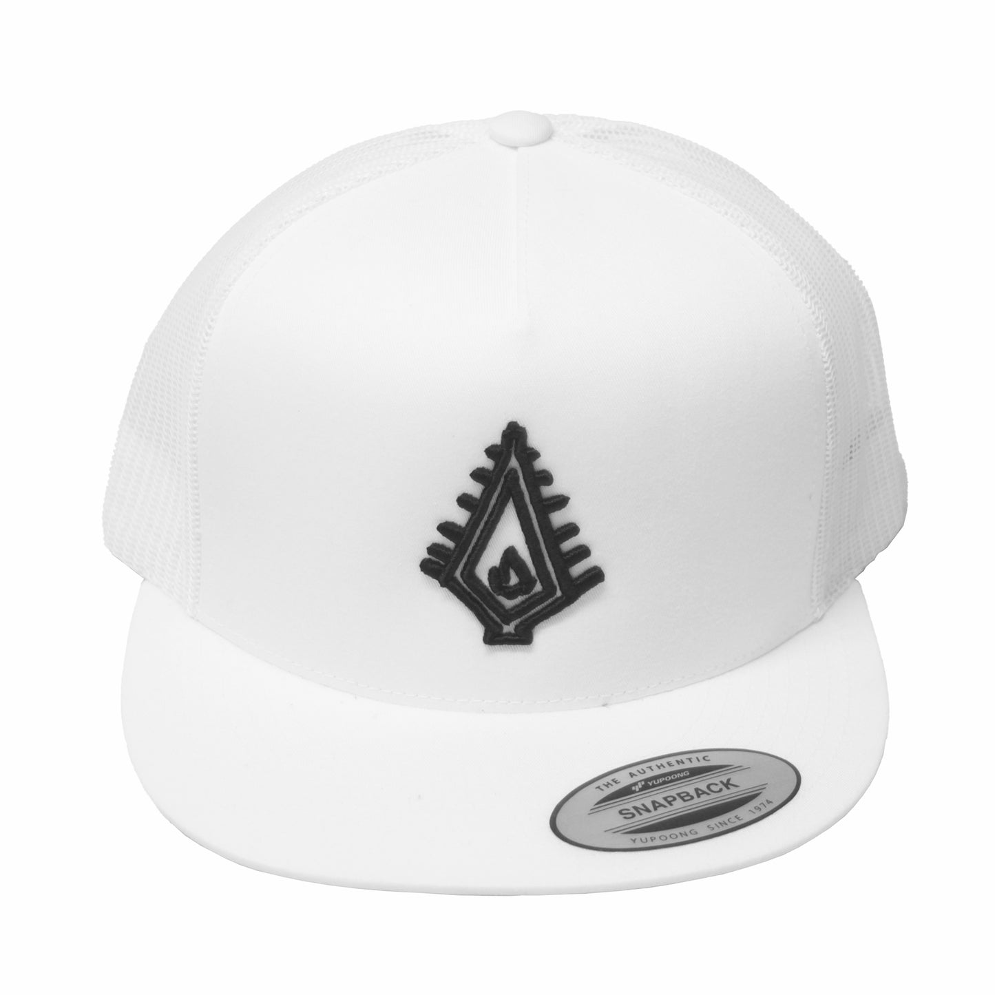 Neds Melrose - Rebirth - Hat - Flat Billed Trucker - Yupoong 6006 - Adjustable - White - Front