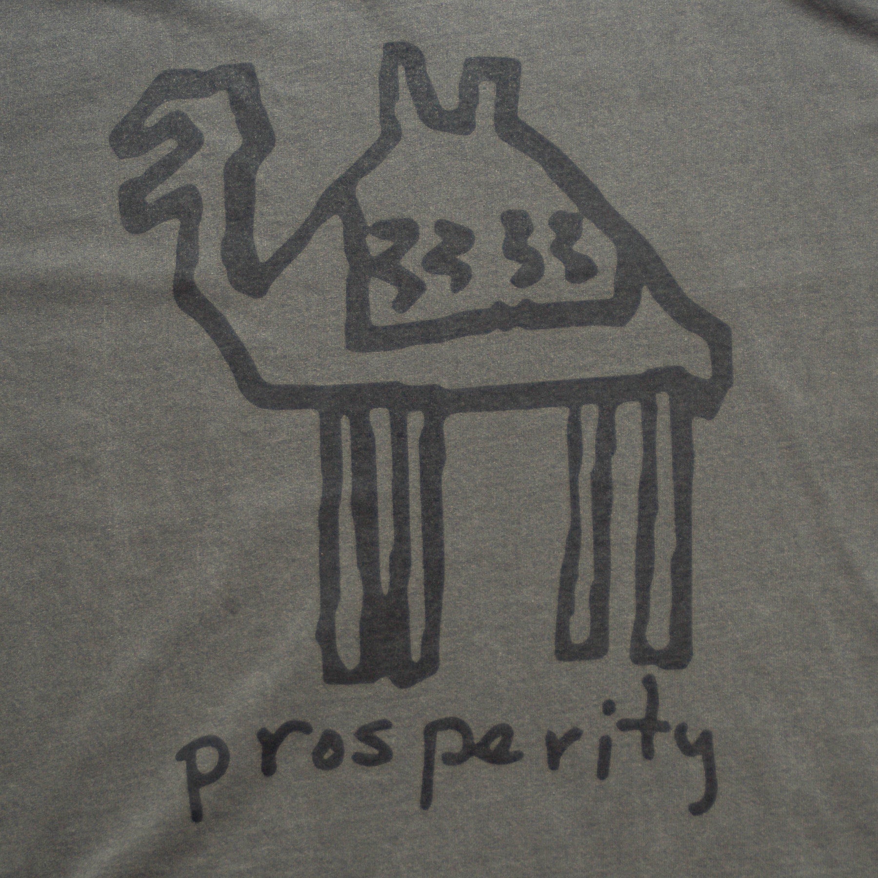 Neds Melrose - Prosperity - T-shirt - Charcoal - Front - Drop Shoulder - Streetwear