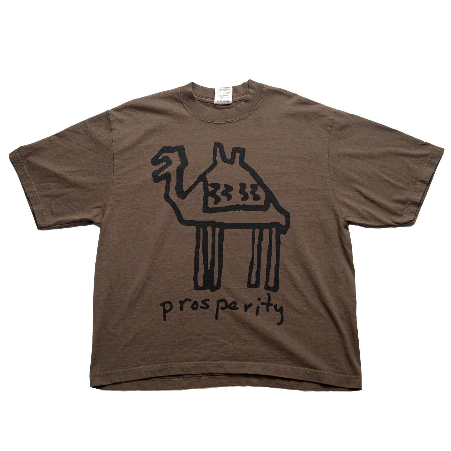 Neds Melrose - Prosperity - T-shirt - Mocha — Front - Drop Shoulder - Streetwear