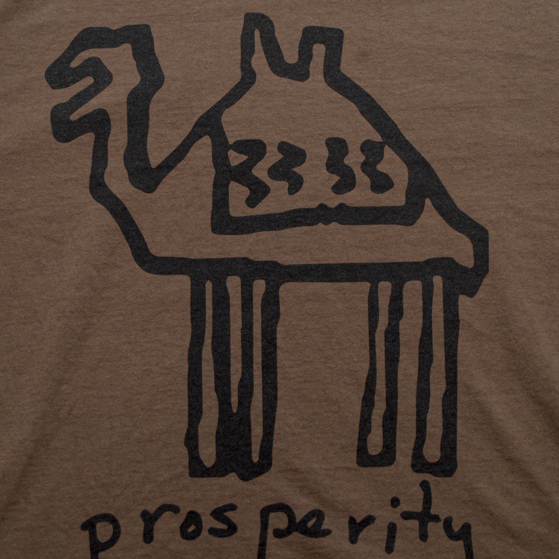 Neds Melrose - Prosperity - T-shirt - Mocha — Front - Drop Shoulder - Streetwear