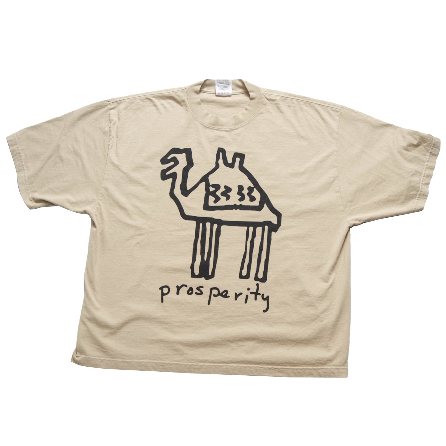 Neds Melrose - Prosperity - T-shirt - Oatmeal - Front - Drop Shoulder - Streetwear