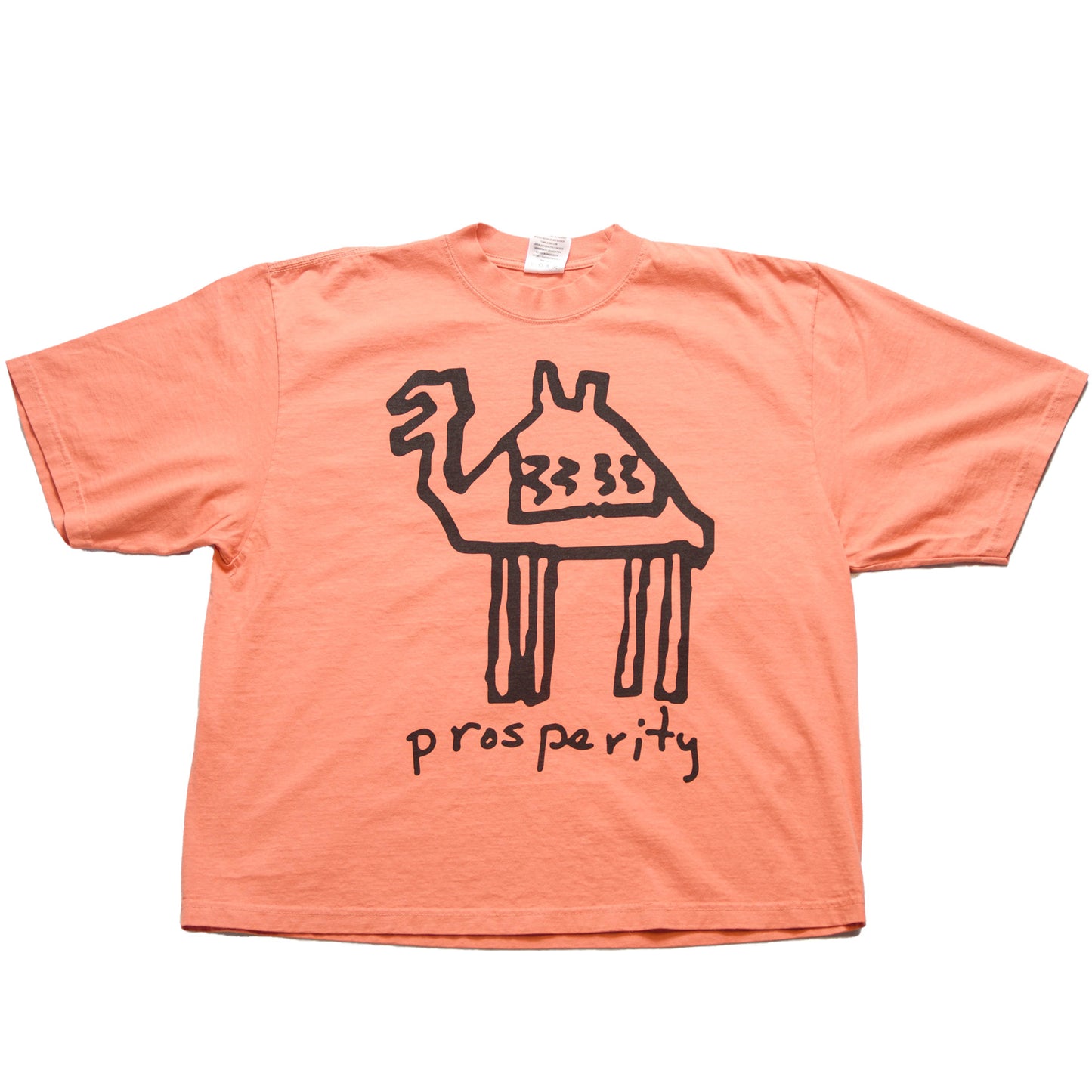 Neds Melrose - Prosperity - T-shirt - Peach - Front - Drop Shoulder - Streetwear