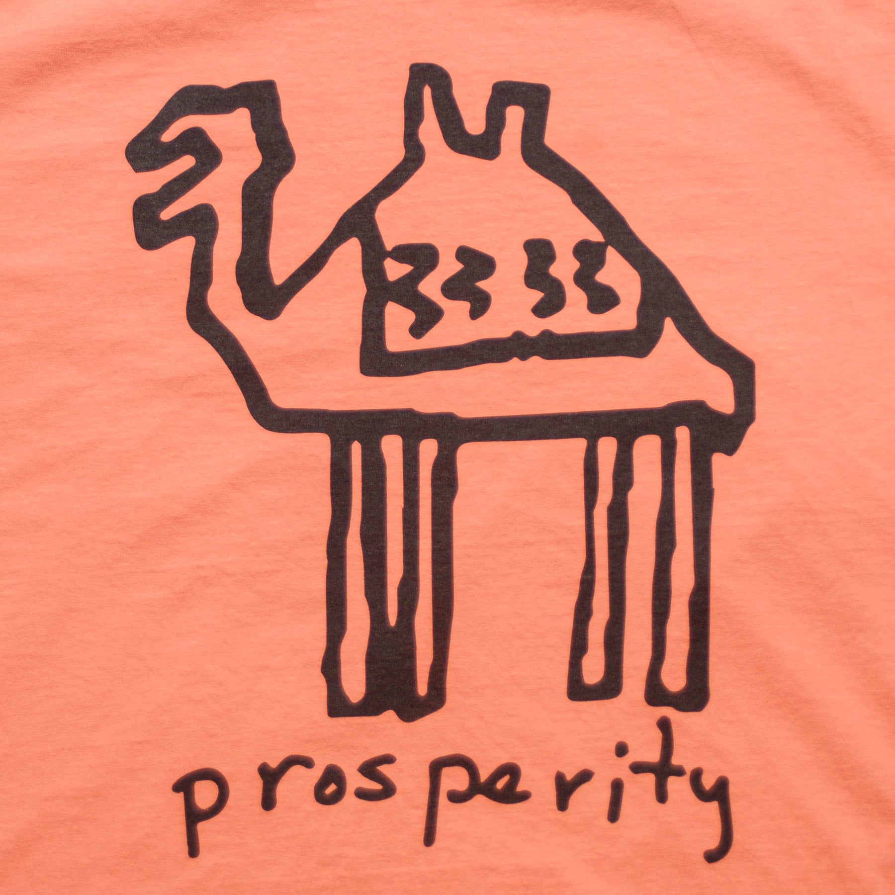 Neds Melrose - Prosperity - T-shirt - Peach - Front - Drop Shoulder - Streetwear