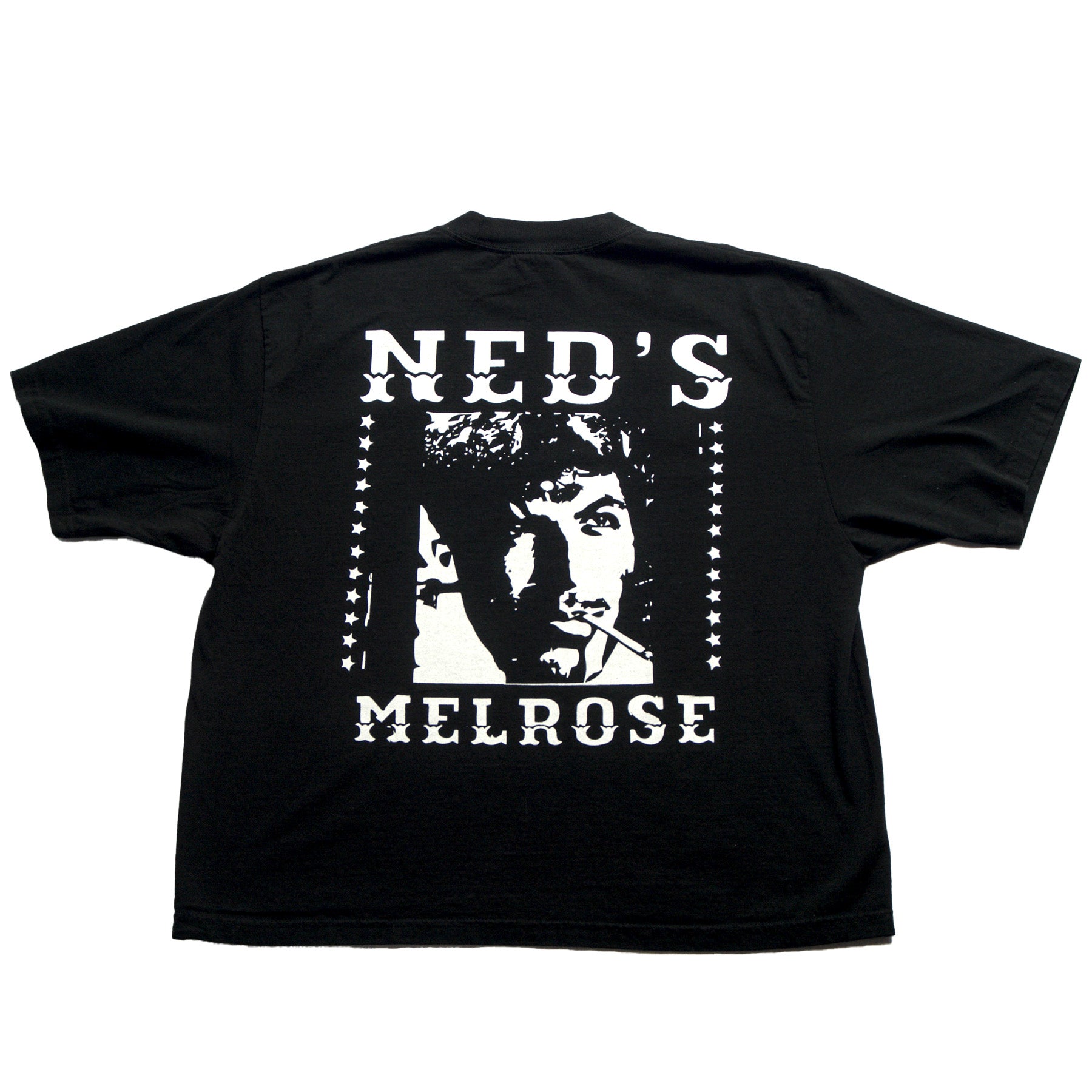 Neds Melrose - Human - T-shirt - Black - Back - Drop Shoulder - Streetwear