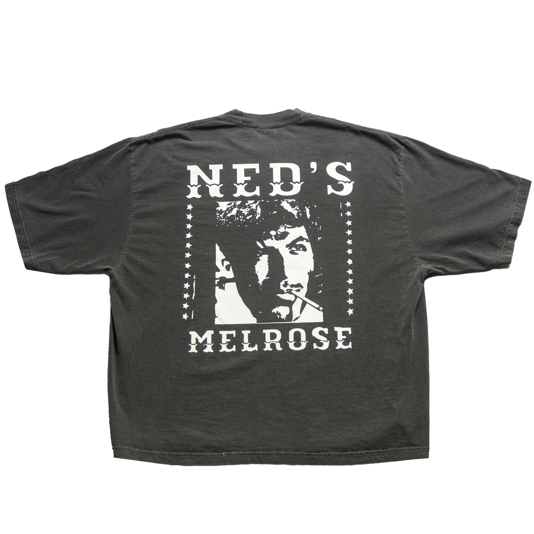 Neds Melrose - Human - T-shirt - Charcoal - Back - Drop Shoulder - Streetwear