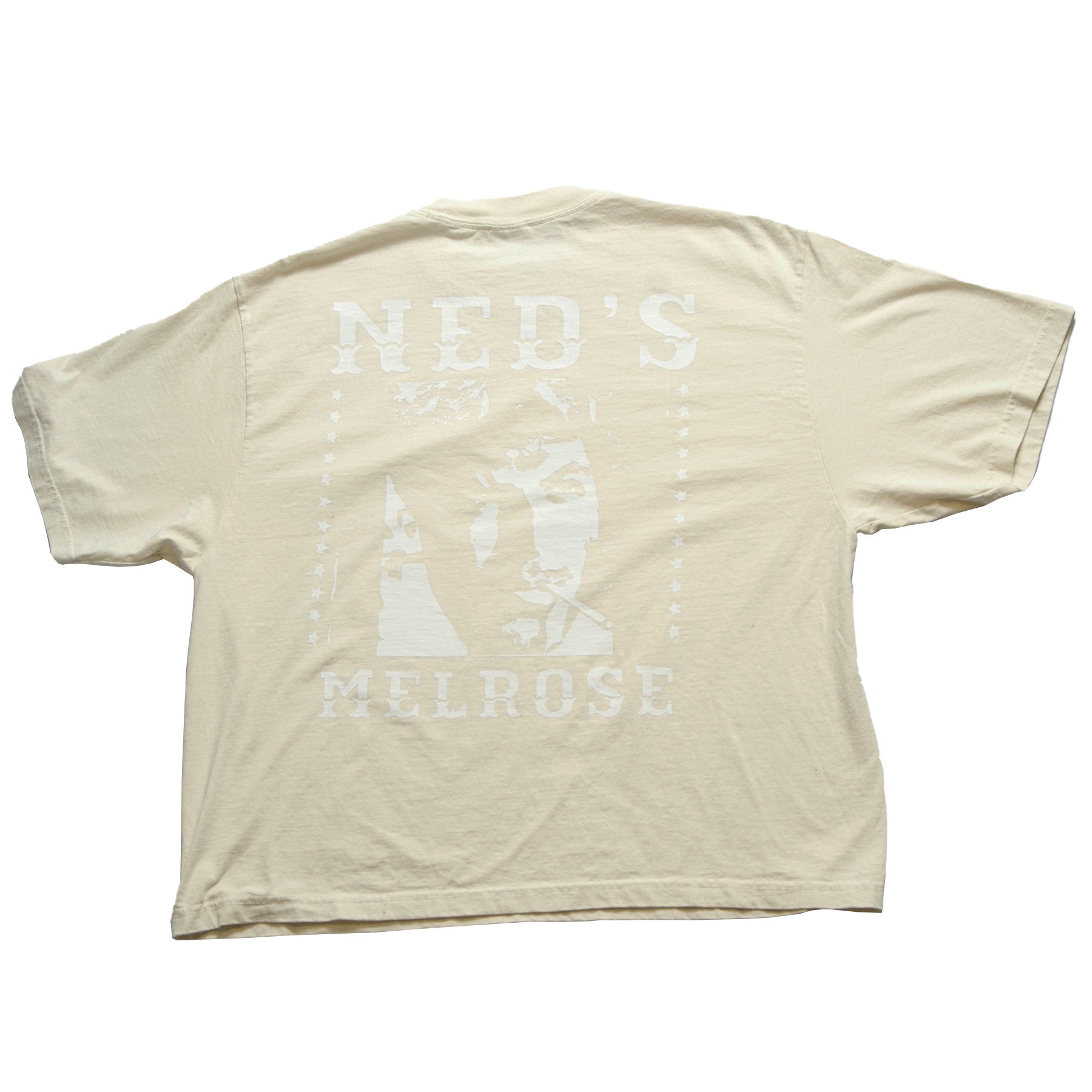 Neds Melrose - Human - T-shirt - Cream - Back - Drop Shoulder - Streetwear