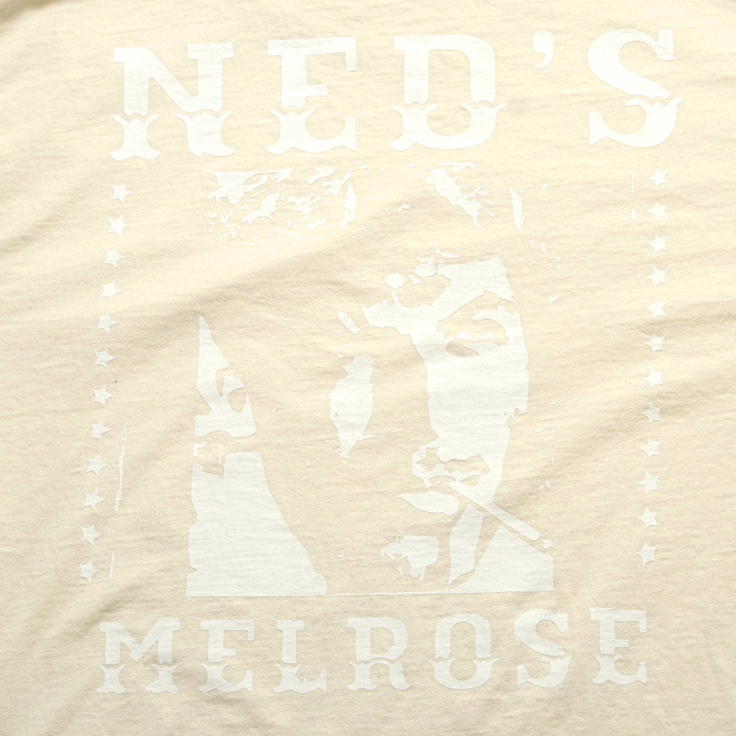 Neds Melrose - Human - T-shirt - Cream - Back - Drop Shoulder - Streetwear