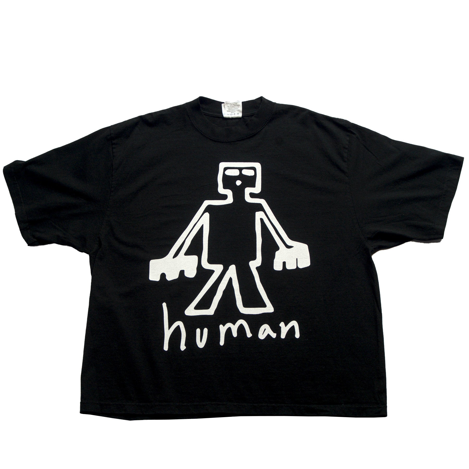 Neds Melrose - Human - T-shirt - Black - Front - Drop Shoulder - Streetwear