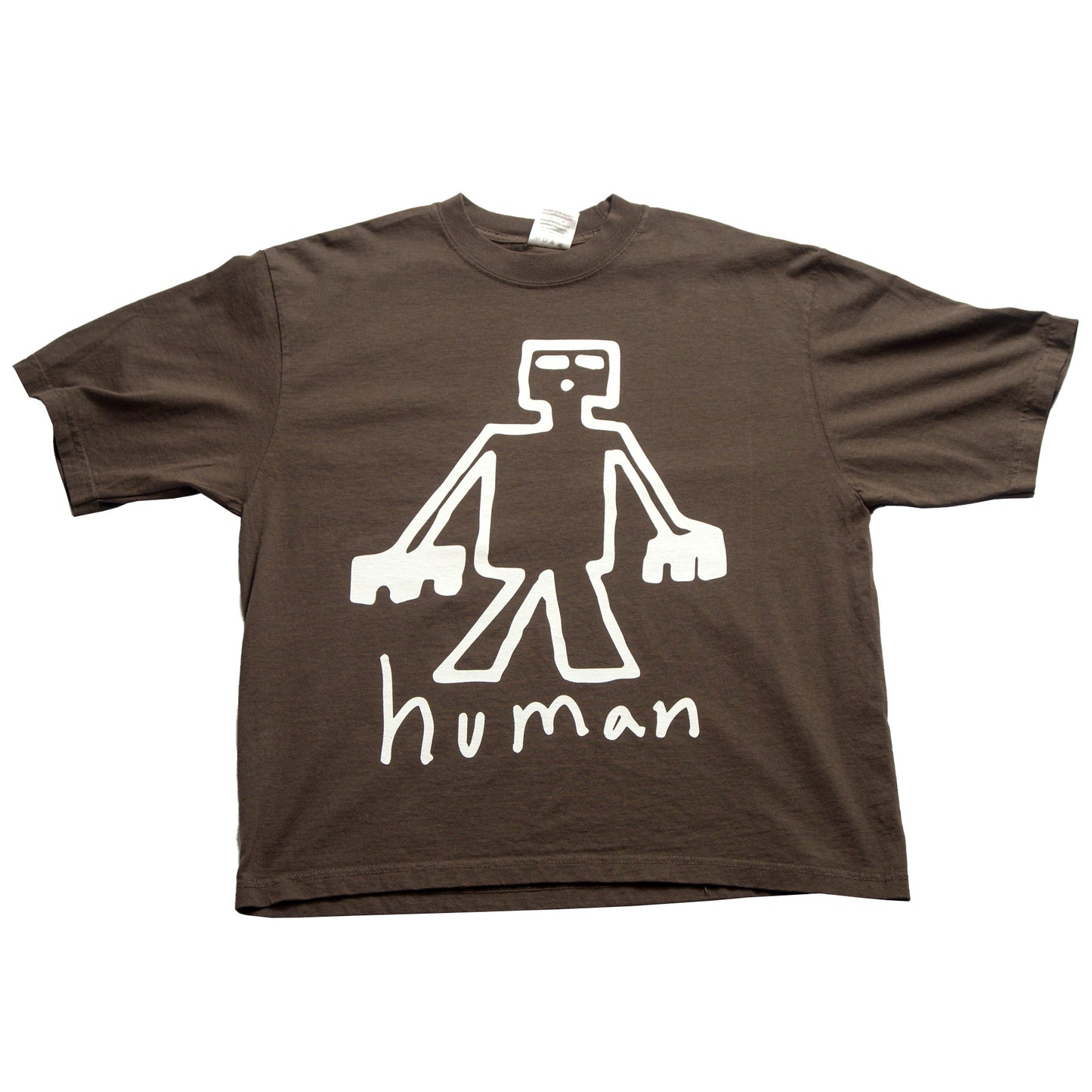 Neds Melrose - Human - T-shirt - Mocha - Front - Drop Shoulder - Streetwear