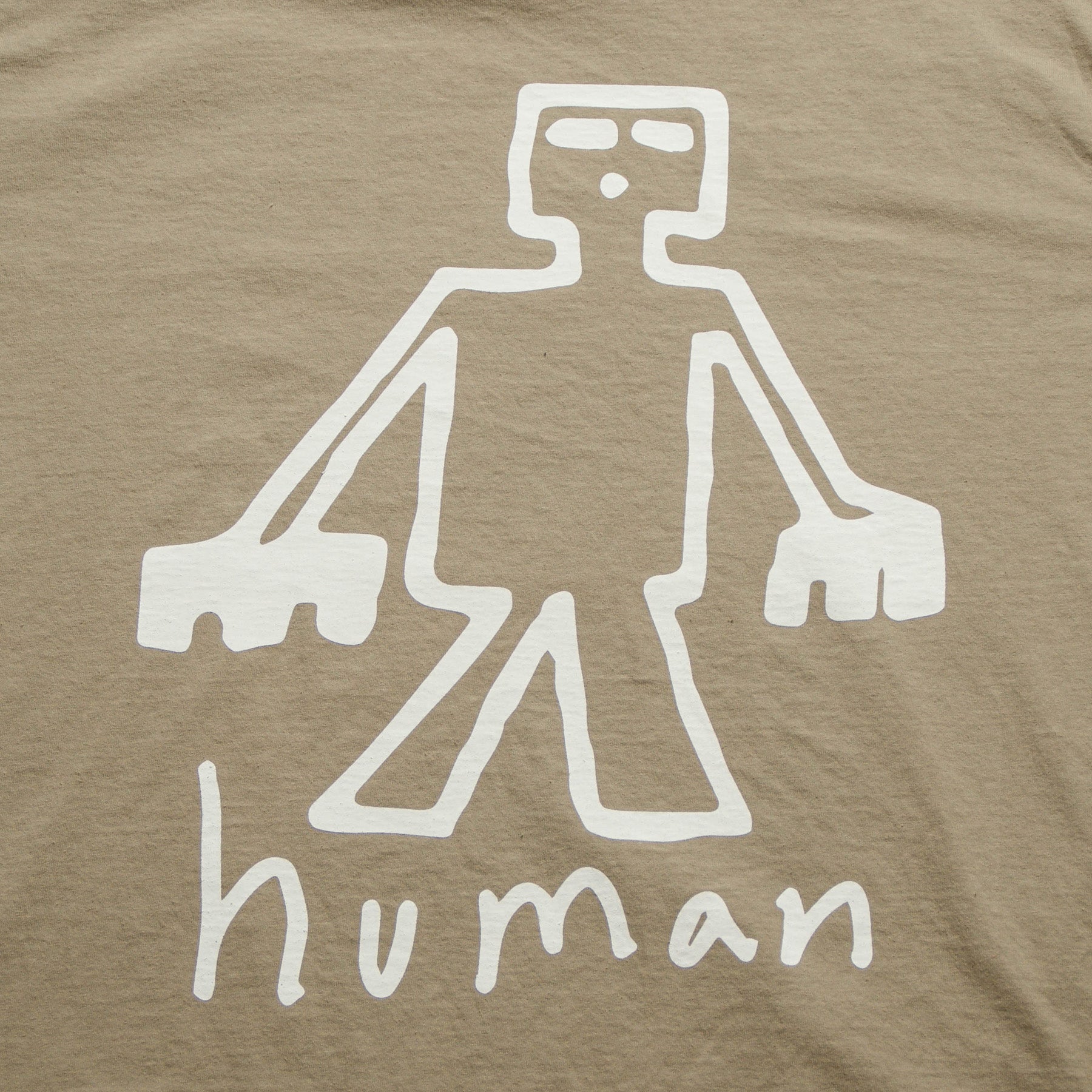 Neds Melrose - Human - T-shirt - Oatmeal - Front - Drop Shoulder - Streetwear