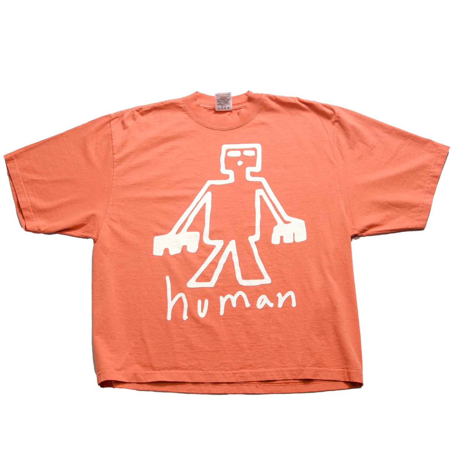 Neds Melrose - Human - T-shirt - Peach - Front - Drop Shoulder - Streetwear