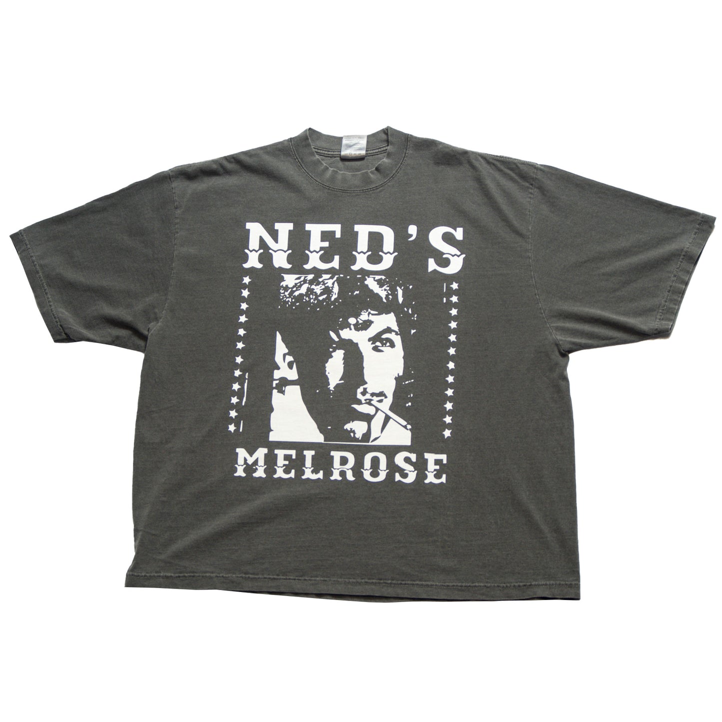 Neds Melrose - Ned's OG - T-shirt - Charcoal - Front - Drop Shoulder - Streetwear