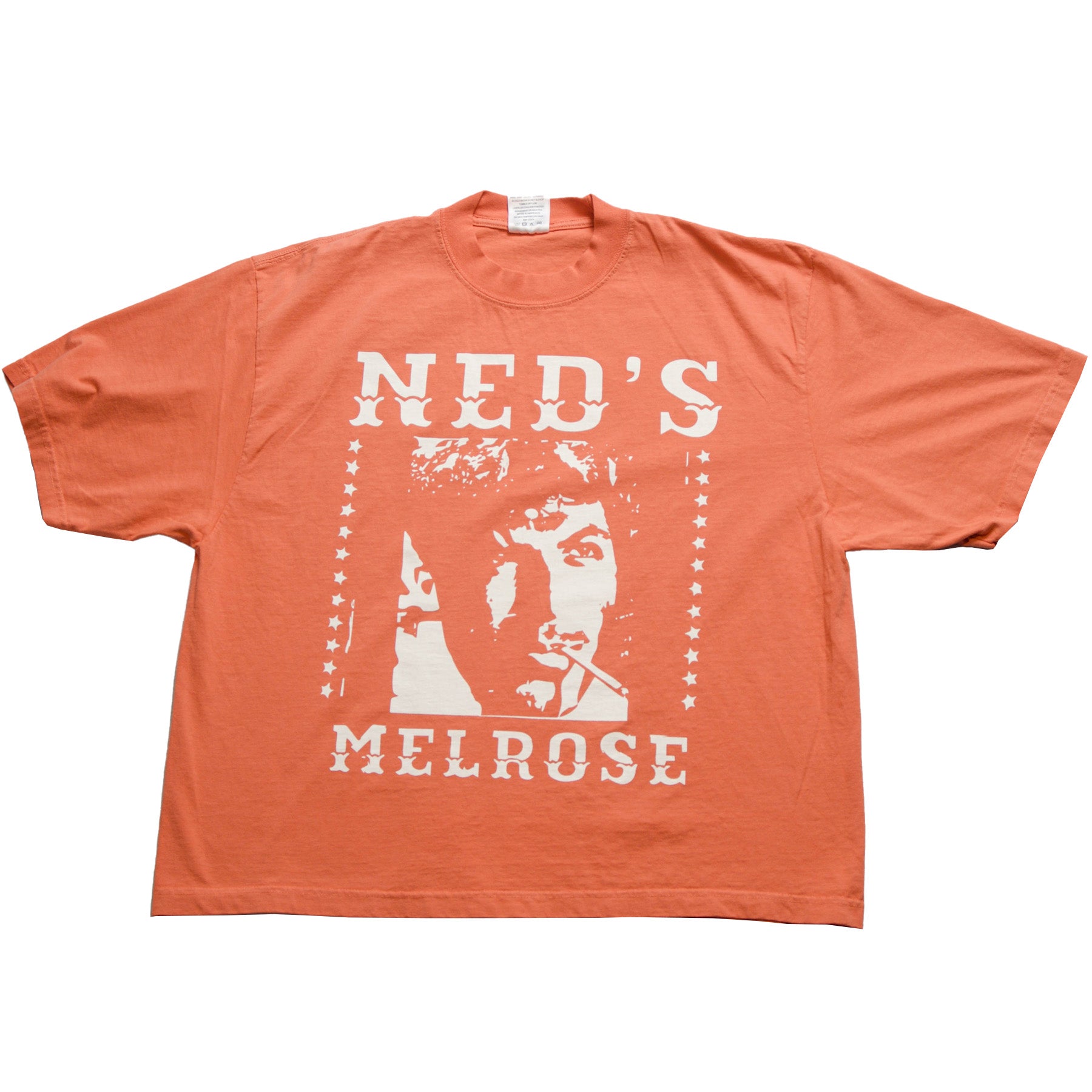 Neds Melrose - Ned's OG - T-shirt - Peach - Front - Drop Shoulder - Streetwear