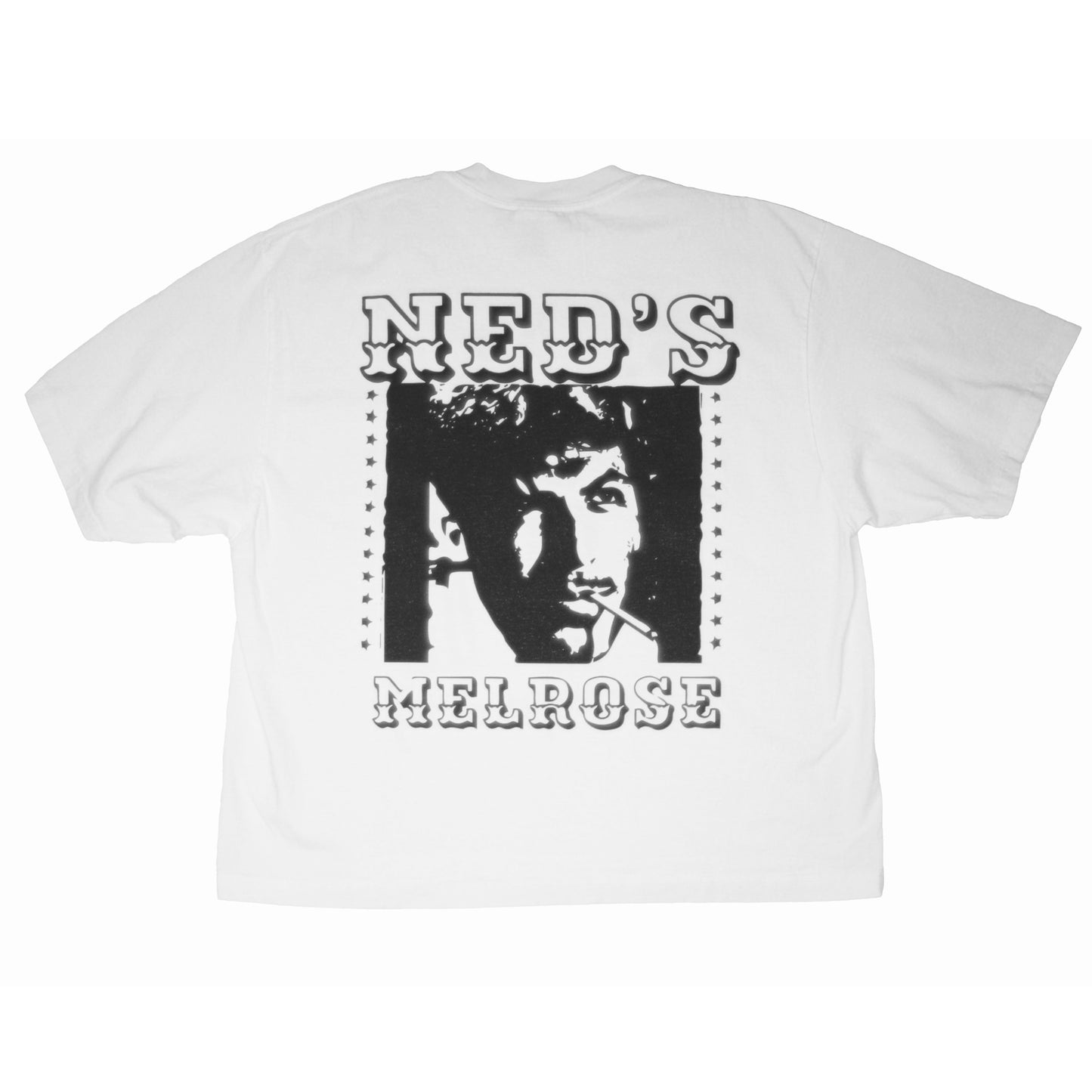 Neds Melrose - Big 3 - T-shirt - White - Back - Drop Shoulder - Streetwear