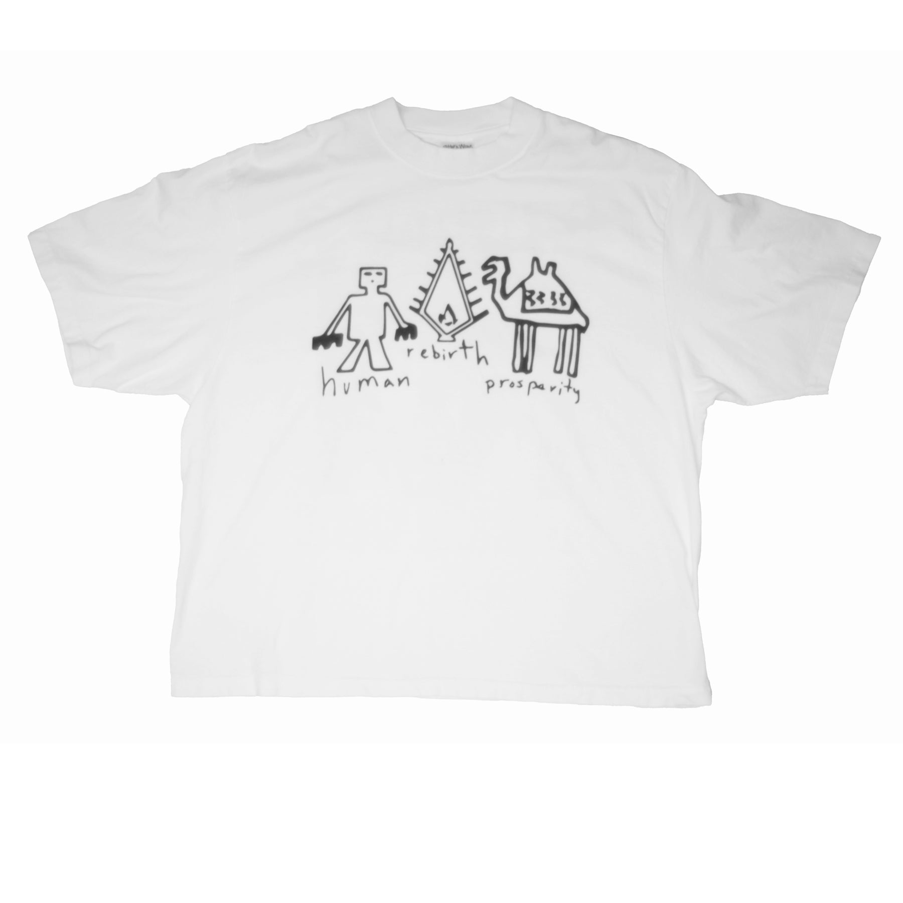 Neds Melrose - Big 3 - T-shirt - White - Front - Drop Shoulder - Streetwear