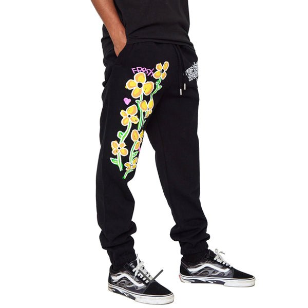 After School Special - Flower Sweatpants - Black - Right Side - Neds Melrose