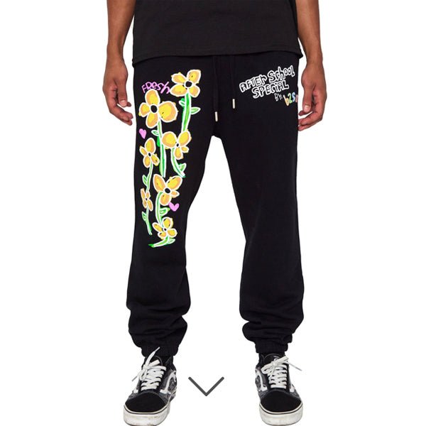 After School Special - Flower Sweatpants - Black - Front - Neds Melrose